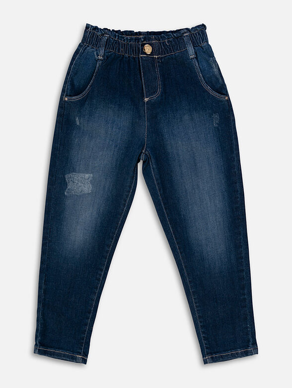Dark blue jeans with washed effect - 1