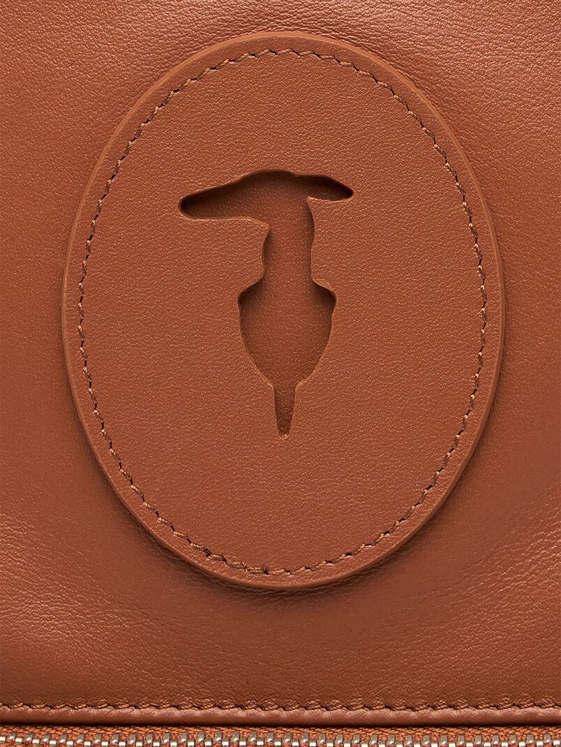 Leather backpack with logo accent - 3