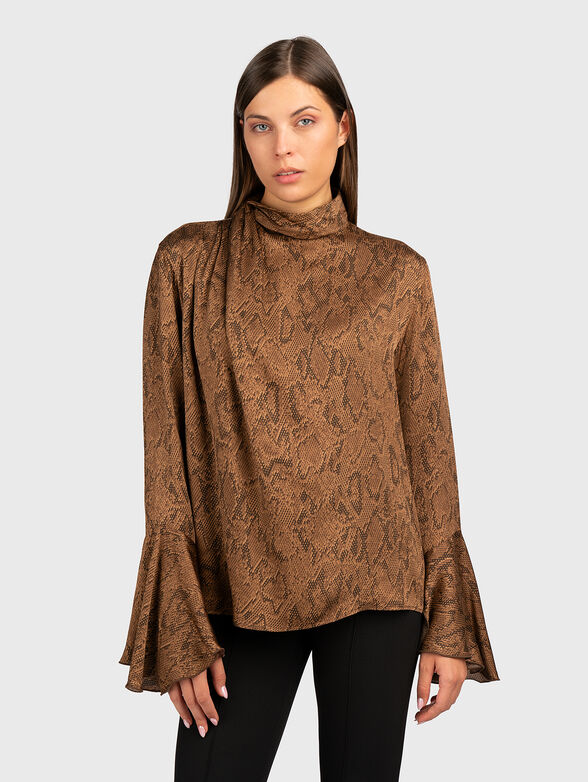 Viscose blouse with accent sleeves - 1