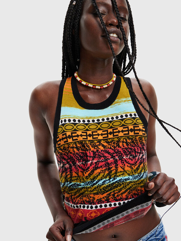 XENIA knitted top with colorful accents - 4