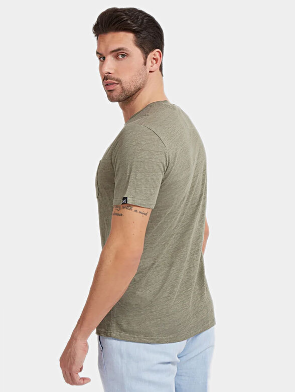 Navy T-shirt with chest pocket - 2