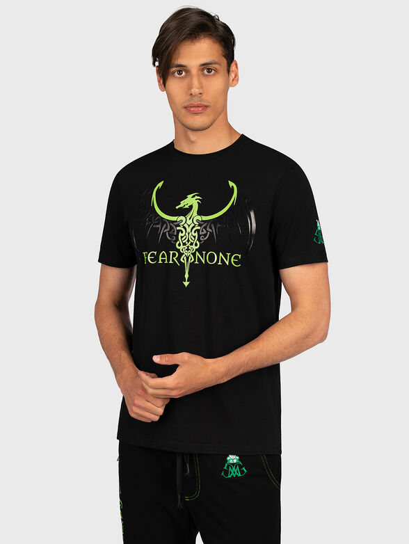 Black t-shirt with print - 1