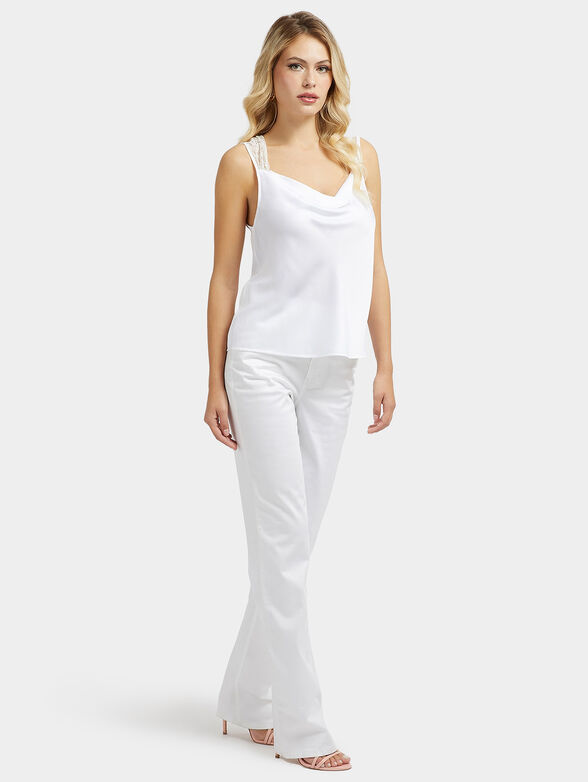 LEILA black satin top - 2