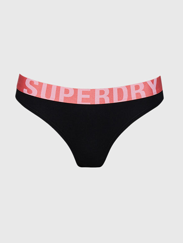 Black bikini briefs with contrasting logo - 4