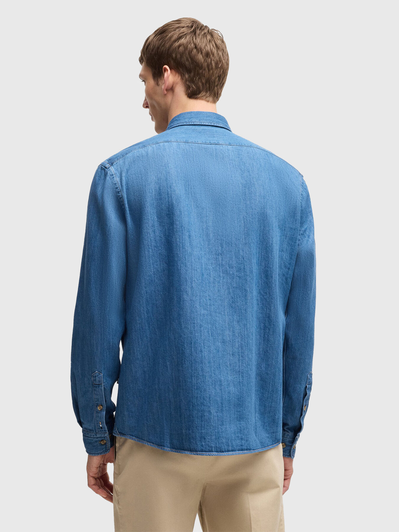 Denim shirt with long sleeves brand BOSS — Globalbrandsstore
