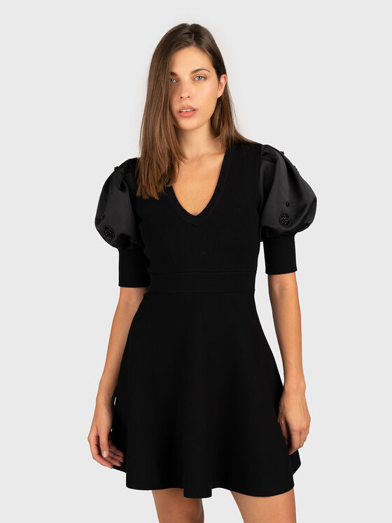 Mini dress with accent sleeves - 1
