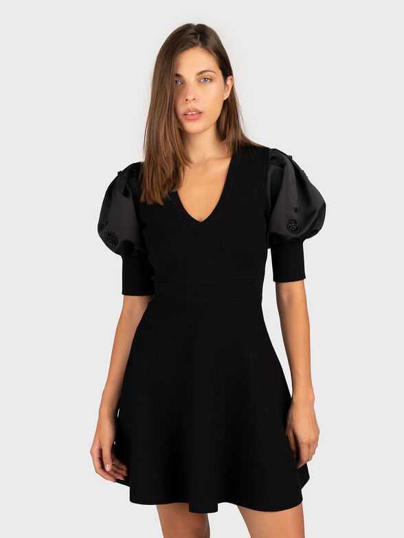 Mini dress with accent sleeves - 1