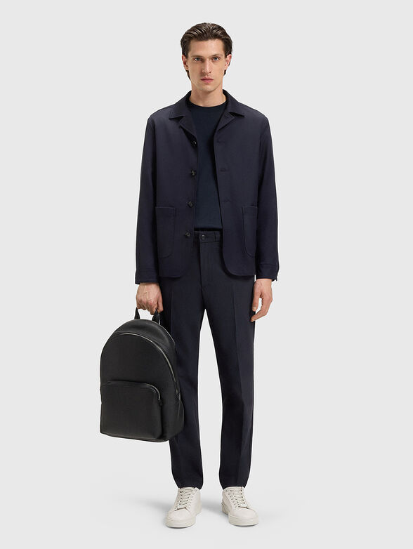 Slim fit wool blend trousers - 4