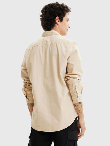BRAD beige shrt with logo detail - 3