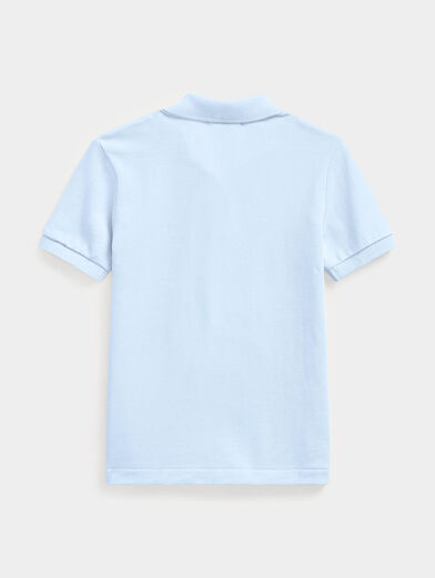 Polo shirt with short sleeve in pale blue color - 2