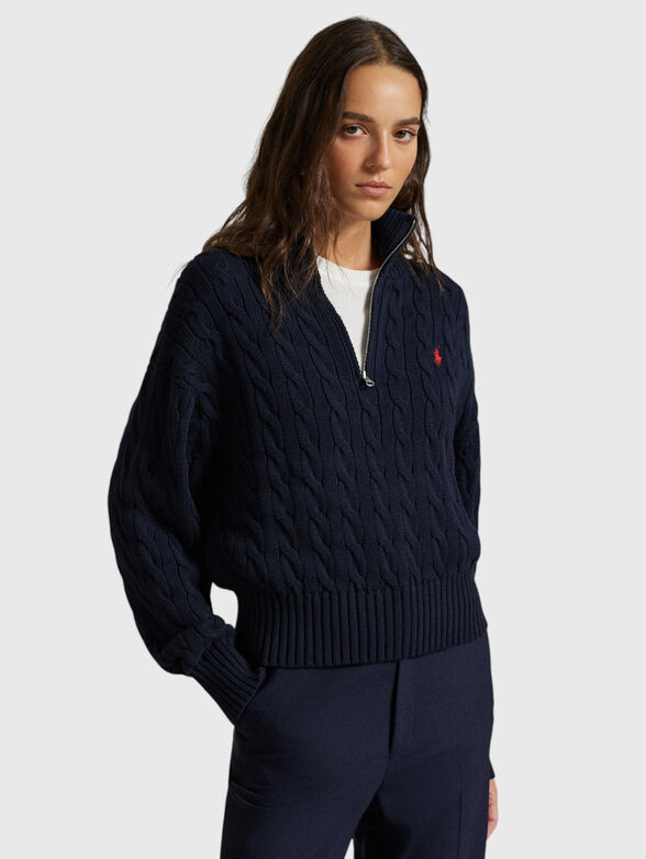 Sweater with zip collar - 1