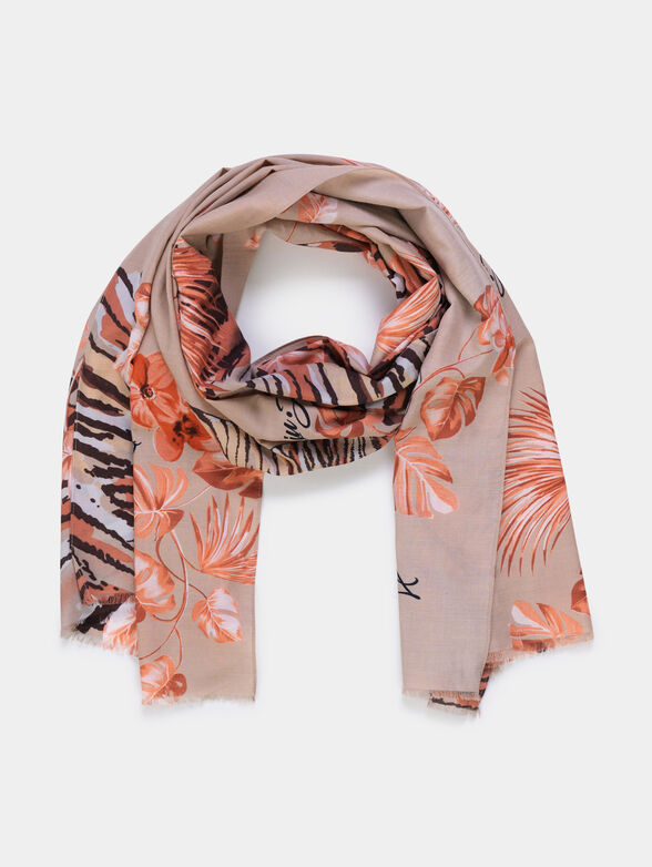 Scarf with floral print - 1