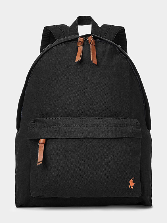 Black cotton backpack - 1