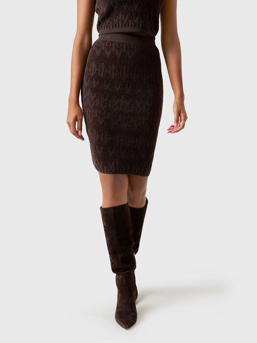 ADELE pencil skirt with monogram