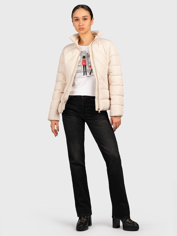 Down jacket with quilted effect  - 2