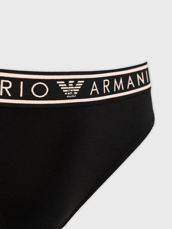 Set of two pairs of cotton briefs in black - 4