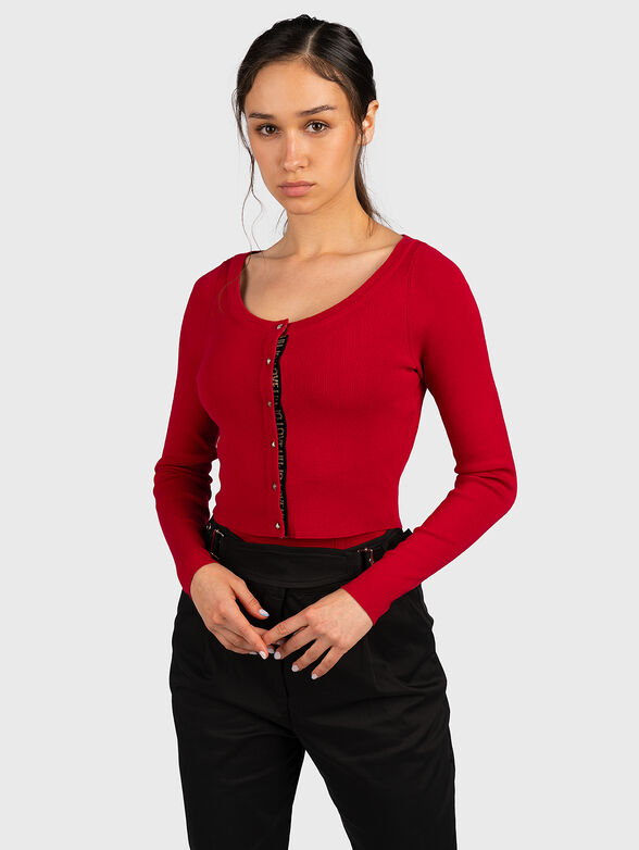 Cardigan with long sleeves and buttons - 1