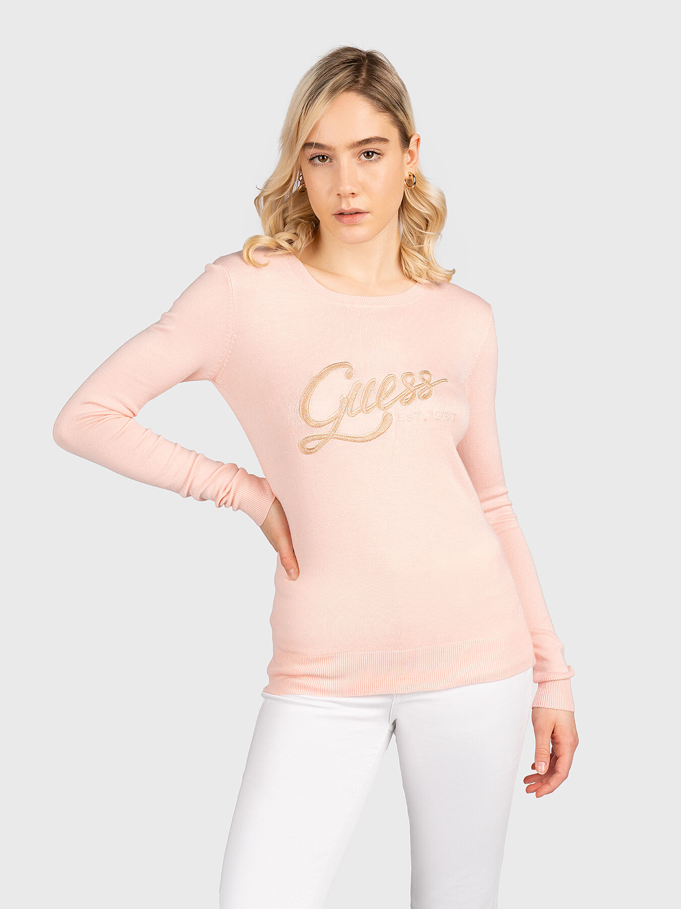 Guess hot sale pink sweater