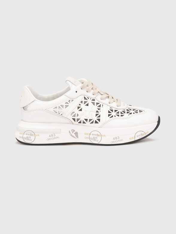 CASSIE leather sneakers with perforated details - 1