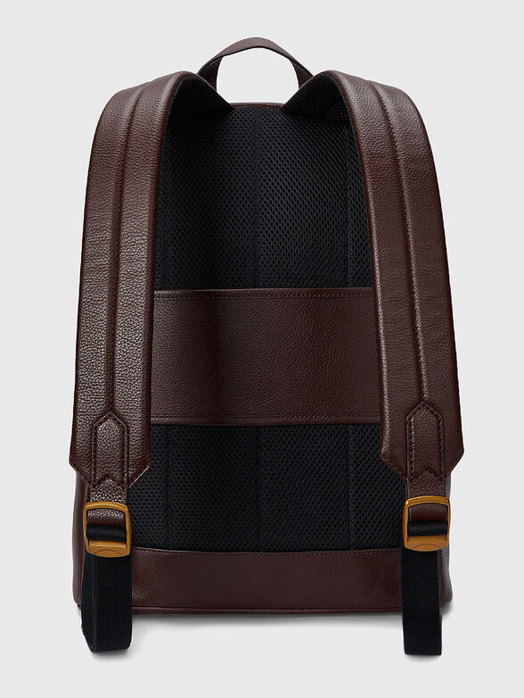 Leather backpack with logo - 3