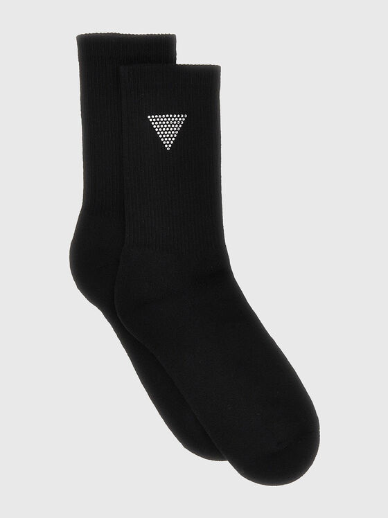 Black socks with rhinestones - 1