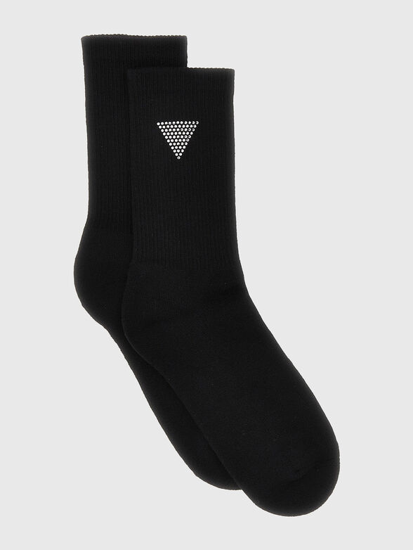 Black socks with rhinestones - 1