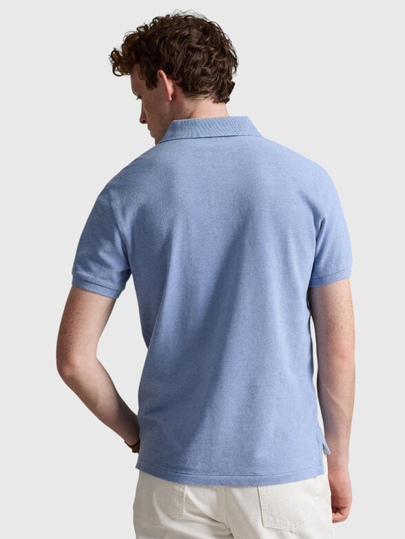 Blue Polo shirt with embroidered logo - 3