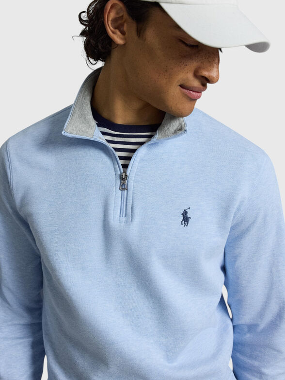 Blue sweater with zip  - 4