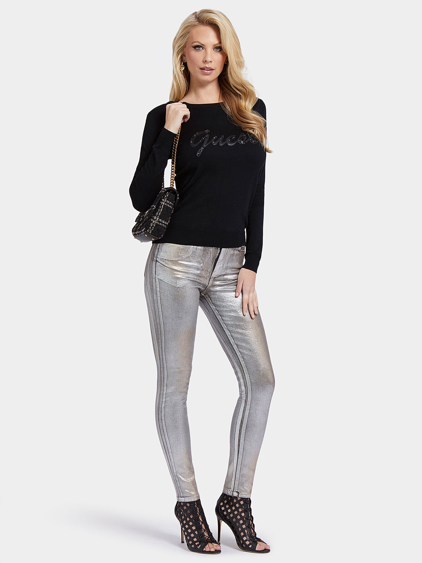 Guess metallic jeans top