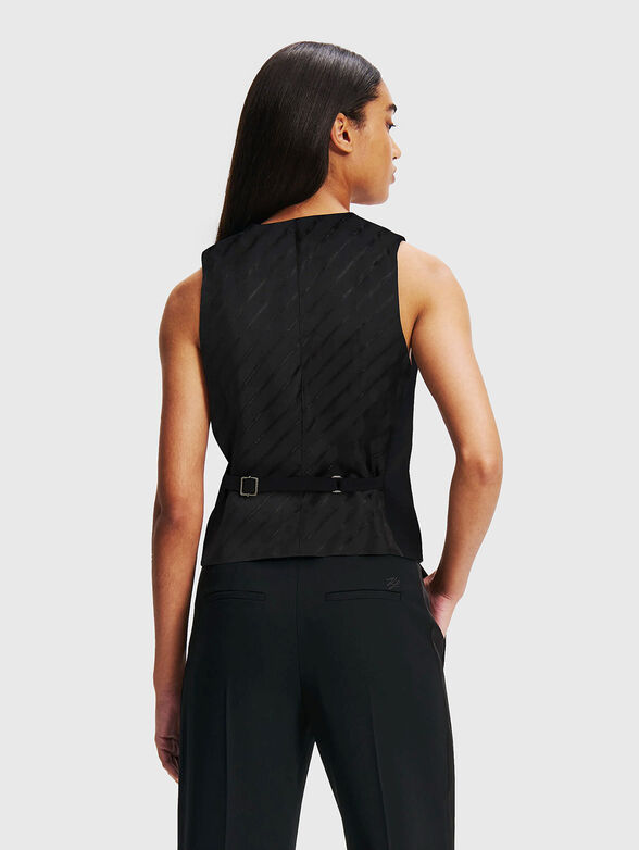 Vest with logo embroidery in beige - 3