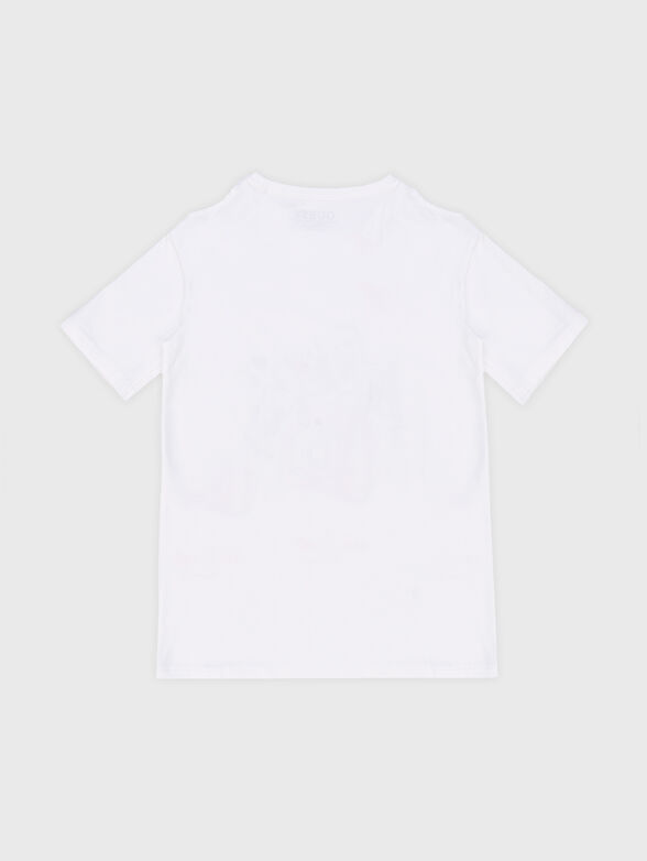 White T-shirt with print and sequins - 2