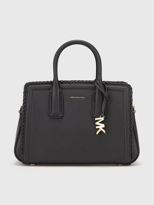 Leather bag with gold details
