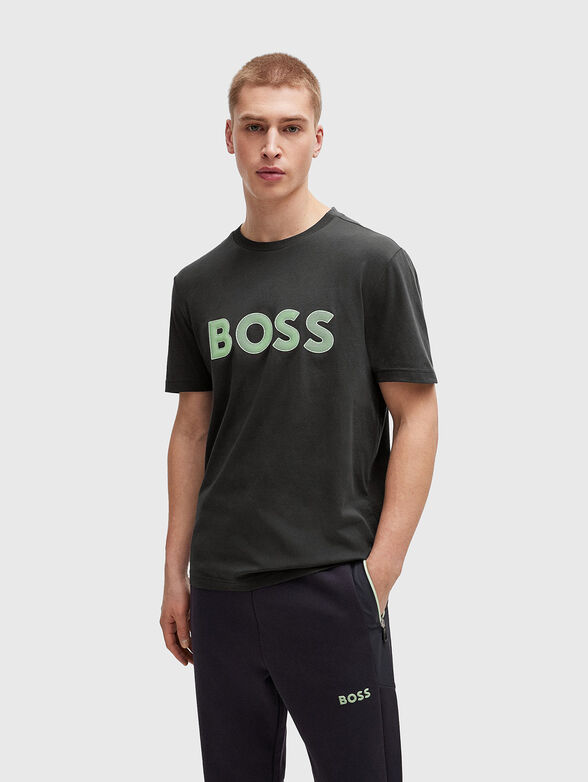 Cotton T-shirt with embossed logo - 1