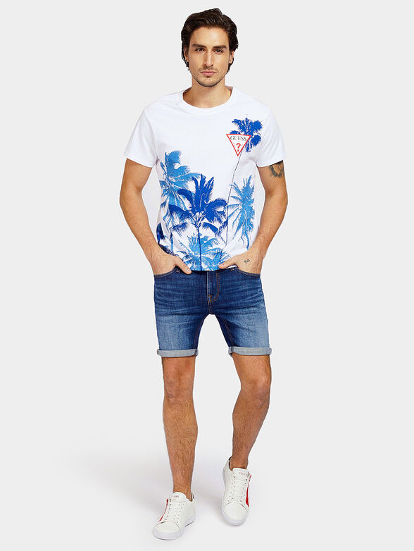 Black t-shirt with tropical print - 4