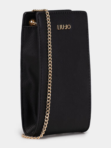 Black phone case with logo detail - 4