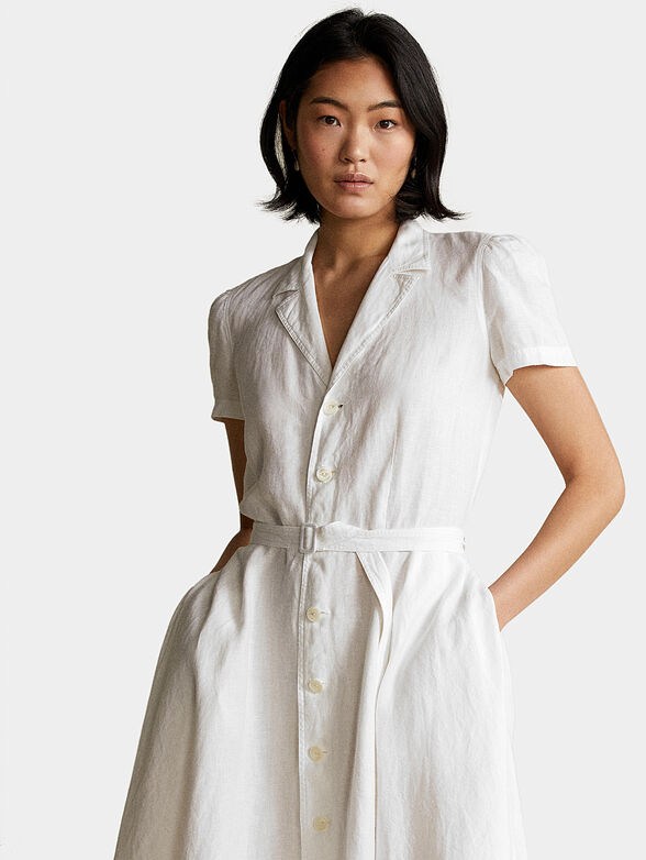 Linen dress with short sleeve - 2