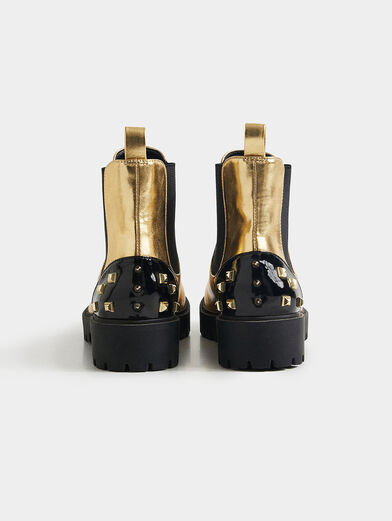 Biker boots in gold color - 4