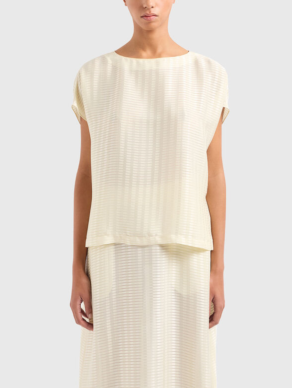 Top with geometric design in dark blue - 1