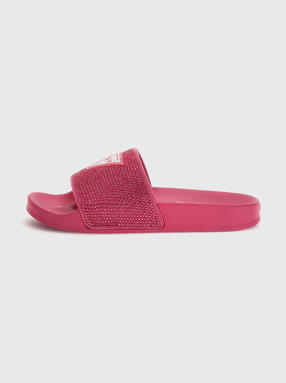 Beach slippers with rhinestones - 1