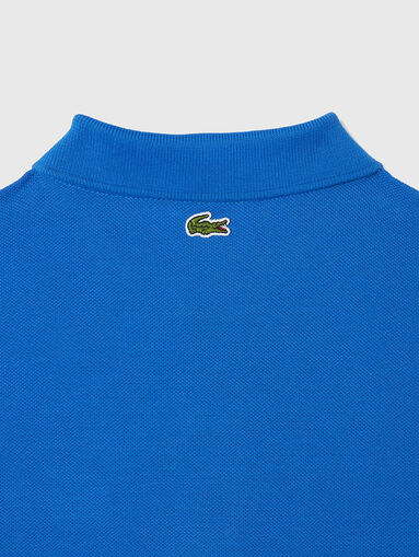 Polo shirt in blue with logo detail  - 3