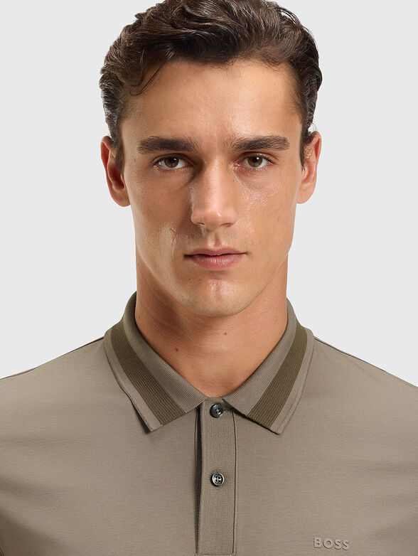 Cotton polo shirt with accent trims - 4