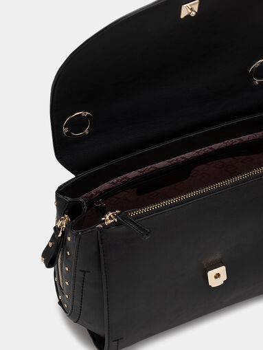 Black crossbody bag with logo detail - 5