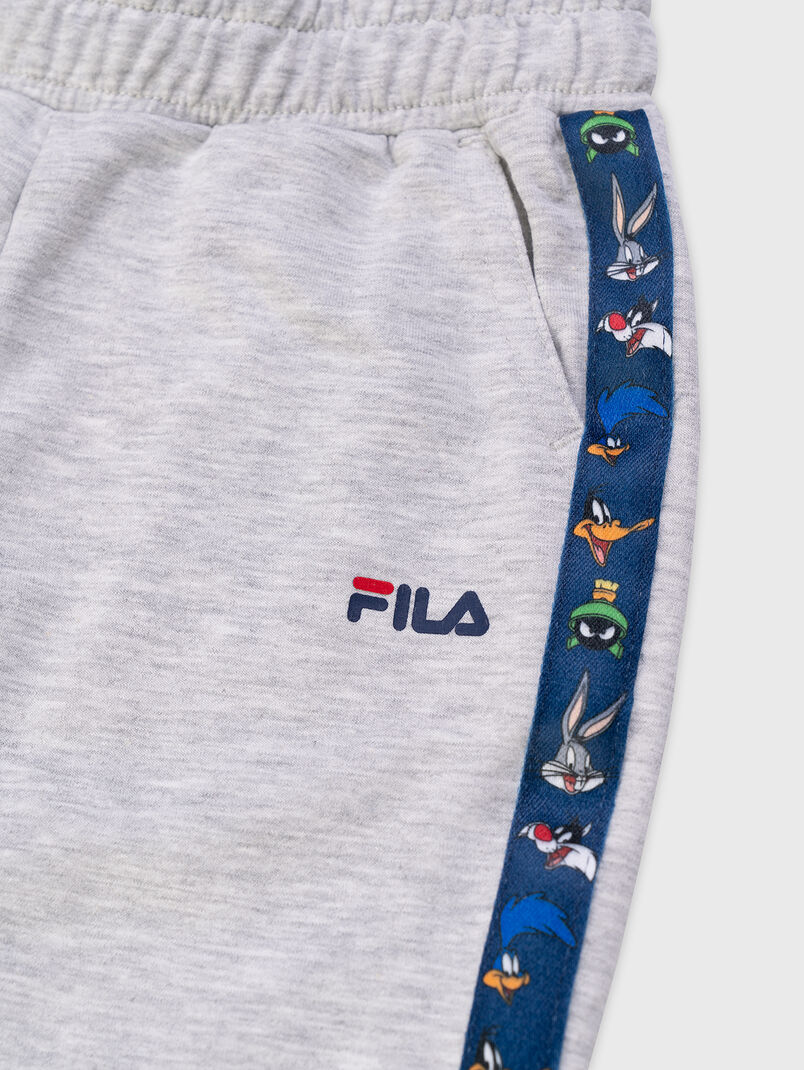 LEBUSA grey sports trousers with side stripe - 3