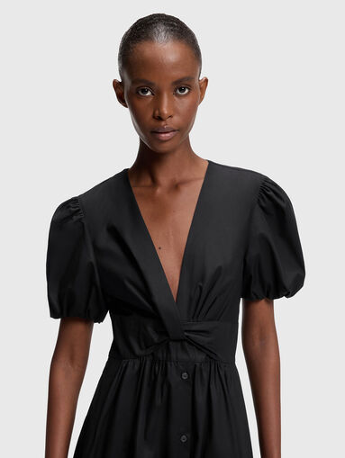 Cotton dress with puff sleeves - 3