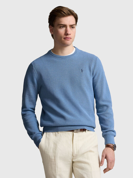 Blue cotton sweater - 1