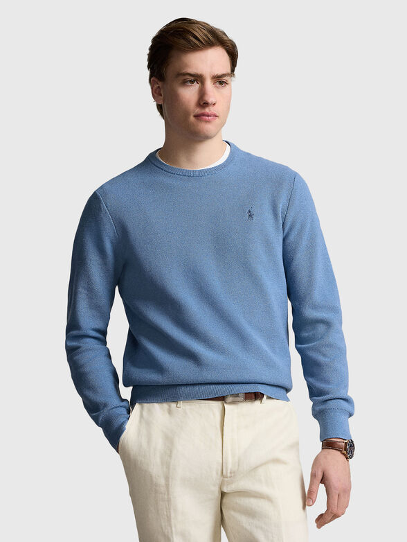 Blue cotton sweater - 1