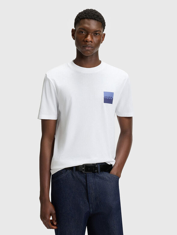 Cotton T-shirt with oval neckline - 1