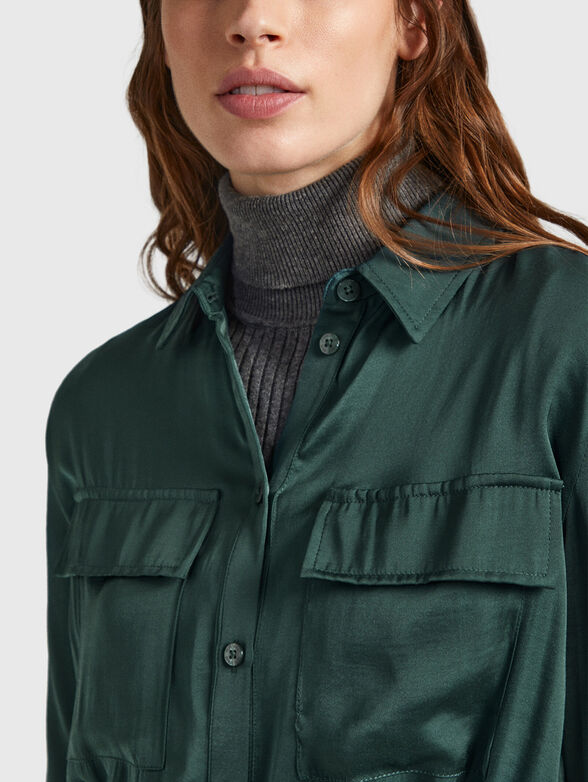 Mini dress type shirt in dark blue color - 3