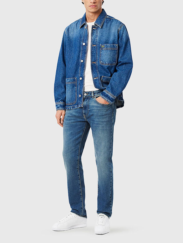 Straight jeans in blue with logo - 3