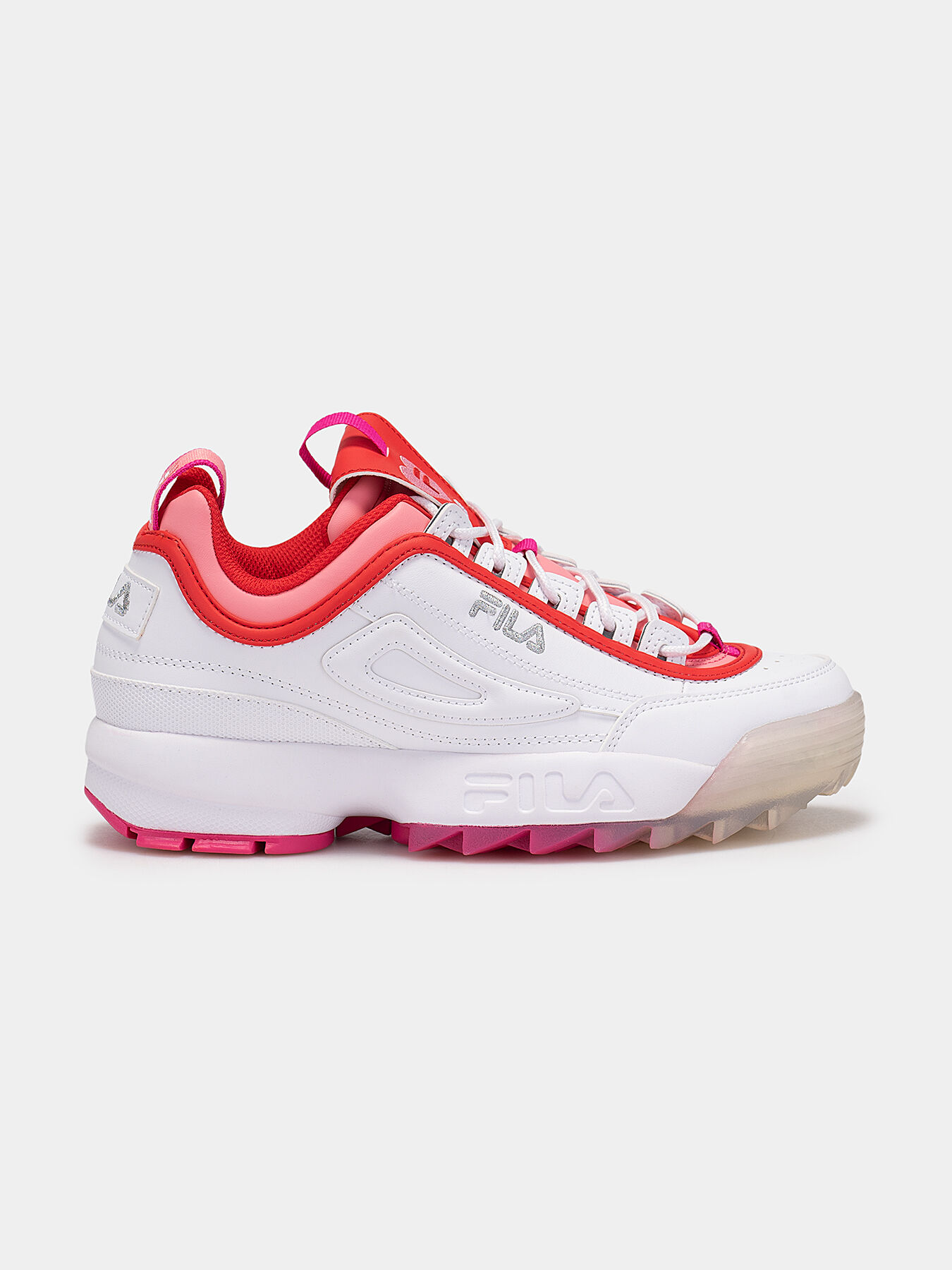 DISRUPTOR V white sneakers with colorful accents brand FILA Globalbrandsstore en